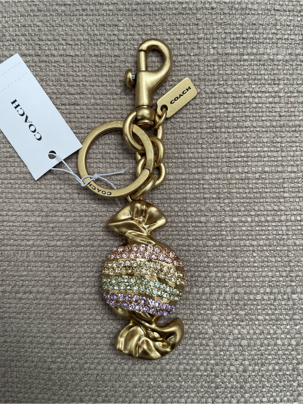 Coach Candy Bag Charm brass multi new with tag